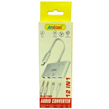 Andowl Q-A190 Αντάπτορας Ήχου 12 σε 1 για iPhone με Υποδοχή Lightning - Χρώμα: Άσπρο Andowl Q-A190 Αντάπτορας Ήχου 12 σε 1 για iPhone με Υποδοχή Lightning - Χρώμα: Άσπρο