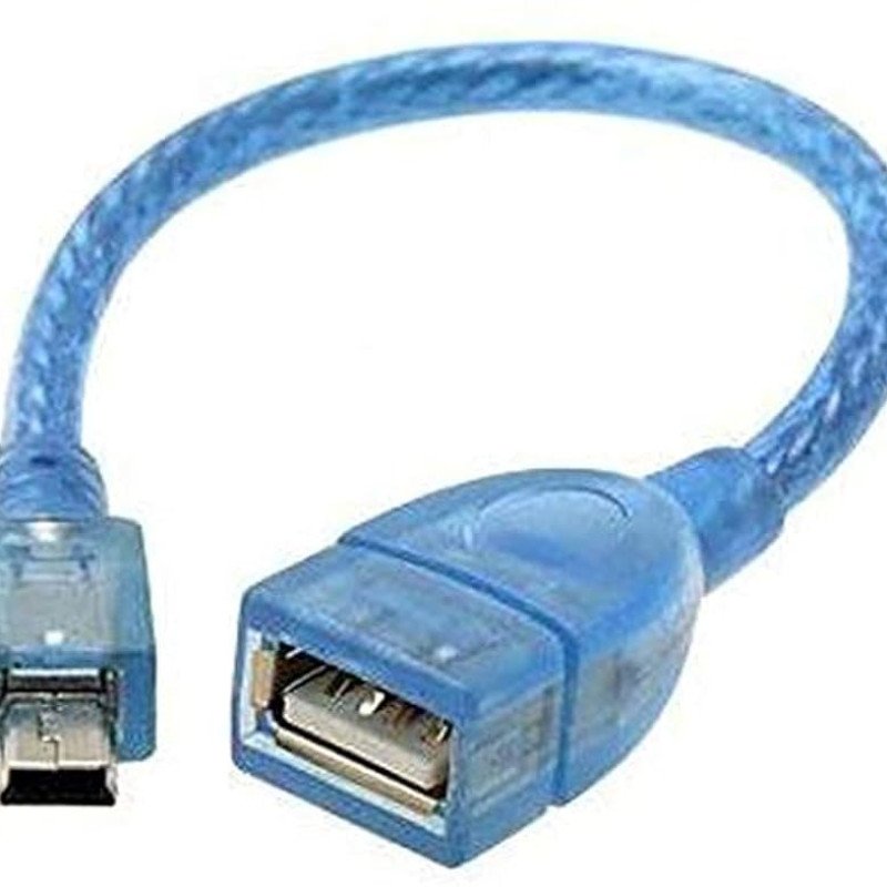 Καλώδιο USB-A Female σε Mini USB Male 25cm - Χρώμα: Μπλε