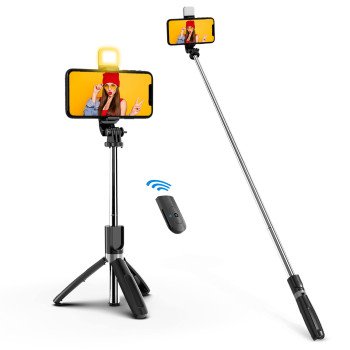 Fill Light JC-19H Τρίποδο Κινητού με Bluetooth / Selfie Stick Tripod - Χρώμα: Μαύρο Fill Light JC-19H Τρίποδο Κινητού με Bluetooth / Selfie Stick Tripod - Χρώμα: Μαύρο