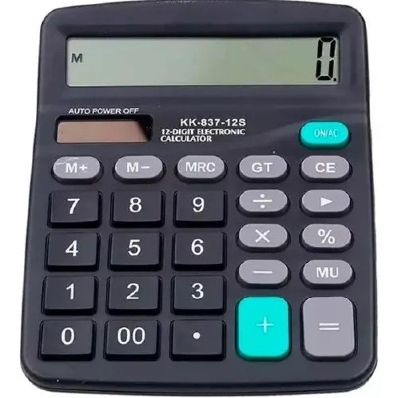 DEXIN KK-838B Αριθμομηχανή 12 Ψηφίων High Quality - Χρώμα: Μαύρο