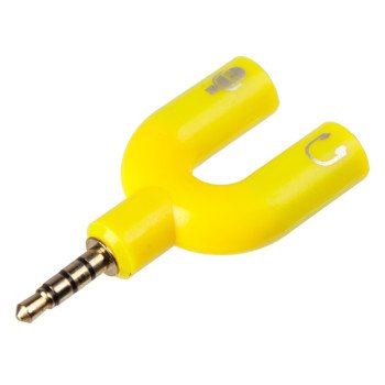 KIN KY-148 Αντάπτορας 3.5mm Male to Female Audio & Mic - Χρώμα: Κίτρινο KIN KY-148 Αντάπτορας 3.5mm Male to Female Audio & Mic - Χρώμα: Κίτρινο