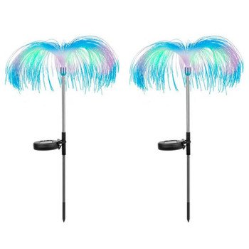 Αδιάβροχα Ηλιακά Φώτα Κήπου Οπτικών Ινών σε Σχέδιο Φοίνικα Σετ 2 Τεμάχια B03WFSAXMN