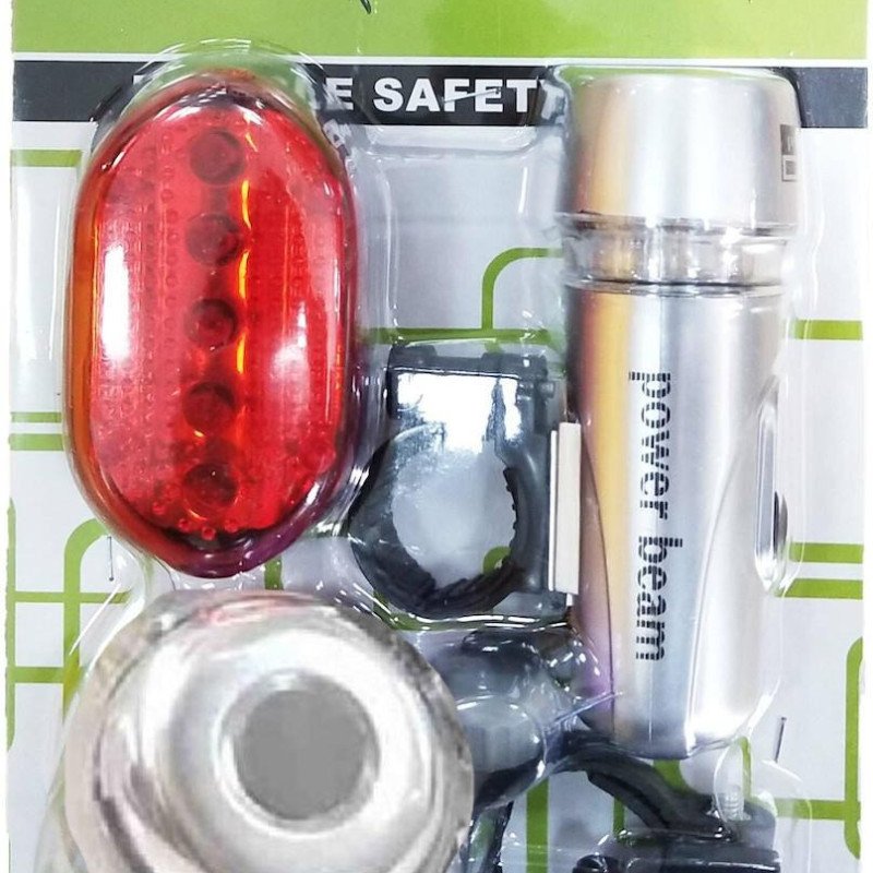 Σετ με Φώτα Ποδηλάτου SX-305 20501-1 - Χρώμα: Ασημί