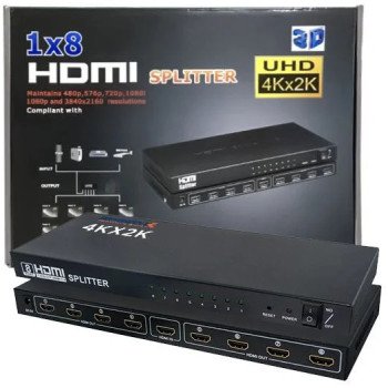 HDMI Splitter 8 Port 2K 4K - Χρώμα: Μαύρο HDMI Splitter 8 Port 2K 4K - Χρώμα: Μαύρο