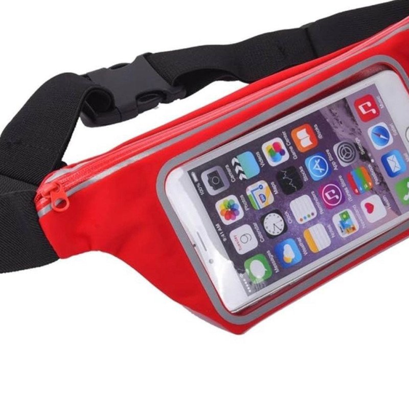 Αδιάβροχο Τσαντάκι Μέσης για Τρέξιμο 6.5'' - Χρώμα: Κόκκινο