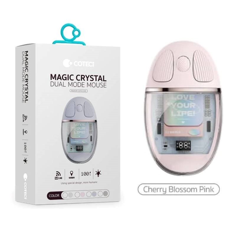 COTECi 84011-PK Magic Crystal Mouse Transparent Texture Dual-mode Mouse, Silent & Not Disturbing, Smart Percussion - Χρώμα: Ροζ COTECi 84011-PK Magic Crystal Mouse Transparent Texture Dual-mode Mouse, Silent & Not Disturbing, Smart Percussion - Χρώμα: Ροζ