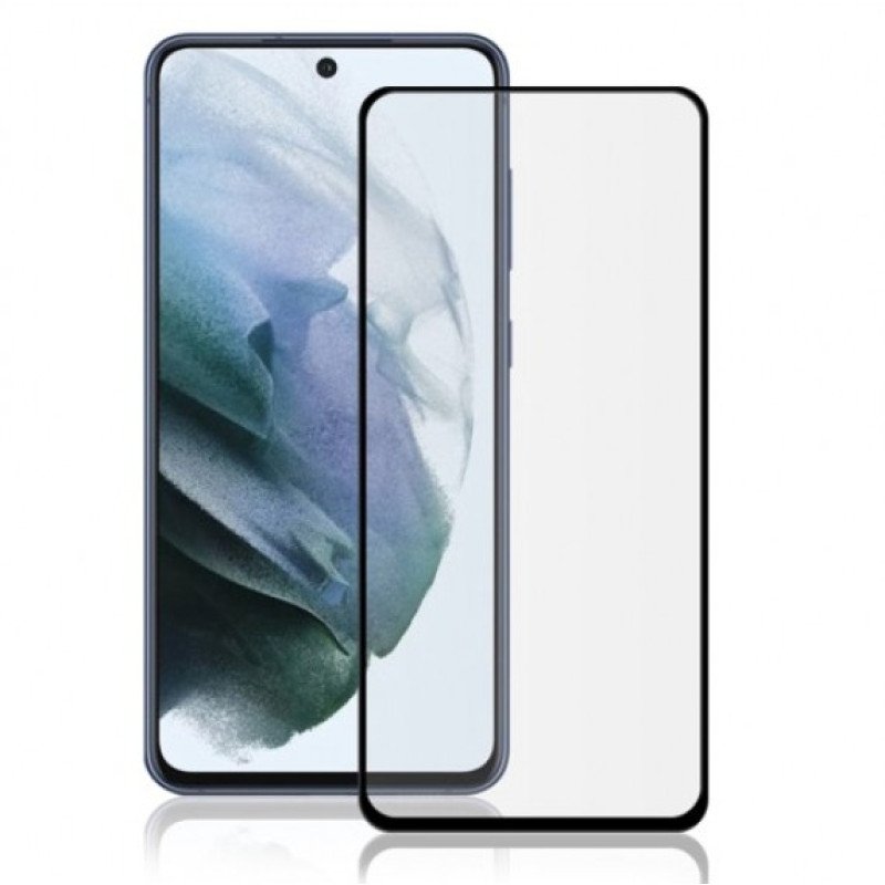 Full Cover Full Glue Τζαμάκι Προστασίας Οθόνης για Samsung Galaxy S21 FE - Χρώμα: Μαύρο
