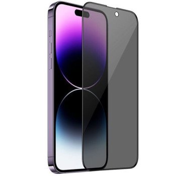 Privacy Full Cover Full Glue Τζαμάκι Προστασίας Οθόνης για Apple i Phone 15 Plus Μαύρο