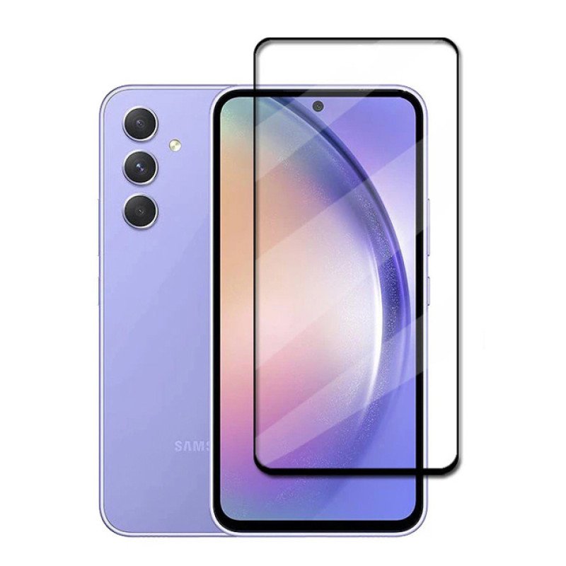 Full Cover Full Glue Τζαμάκι Προστασίας Οθόνης για Samsung Galaxy A25 - Χρώμα: Μαύρο