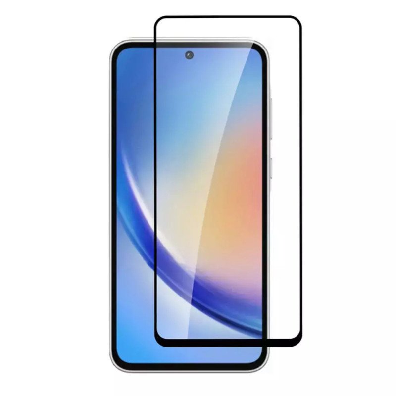 Full Cover Full Glue Τζαμάκι Προστασίας Οθόνης για Samsung Galaxy A35 - Χρώμα: Μαύρο