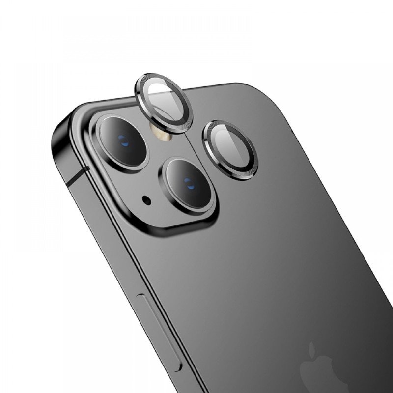 Full Cover Full Glue Τζαμάκι Προστασίας Πίσω Κάμερας για για Apple i Phone 14 - Χρώμα: Μαύρο