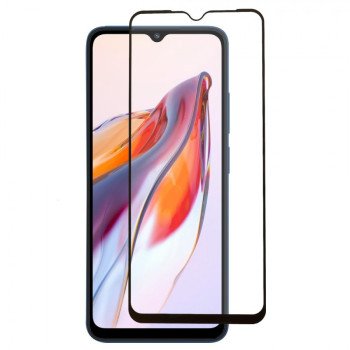 Full Cover Full Glue Τζαμάκι Προστασίας Οθόνης για Xiaomi Redmi 10C / 12C - Χρώμα: Μαύρο