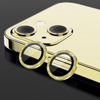 Τζαμάκι Προστασίας Κάμερας Glitter για i Phone 15 / 15 Plus - Χρώμα: Χρυσό