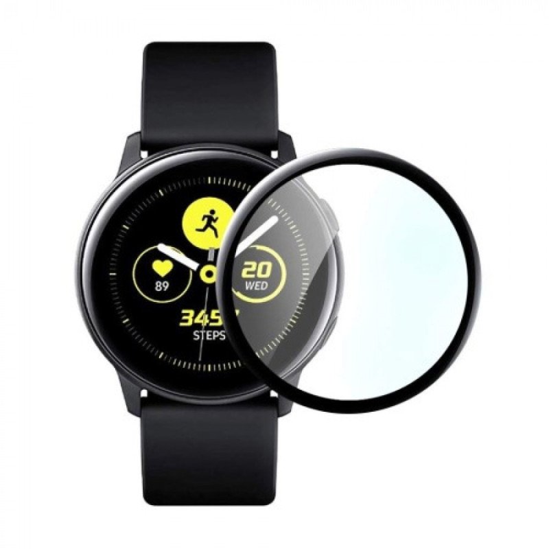 Full Cover Full Glue Τζαμάκι Προστασίας Οθόνης Ρολογίου για Samsung Galaxy Watch Active 2 44mm - Χρώμα: Μαύρο