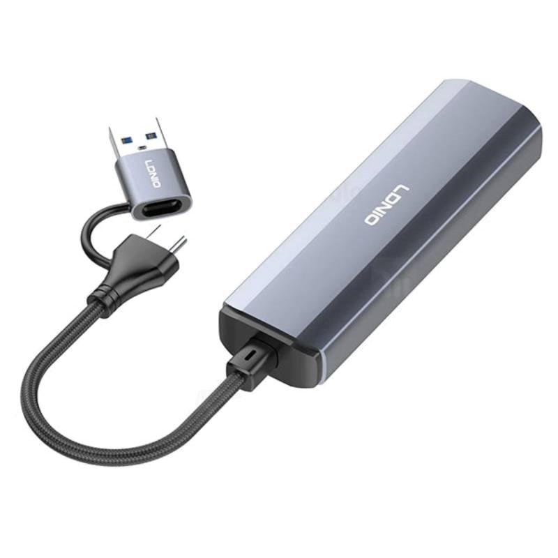 LDNIO DS-134UC 2in1 Hub Adapter Type-C & USB-A to 4x USB 3.0 για Μεταφορά Δεδομένων & Φόρτιση Κινητού Τηλεφώνου