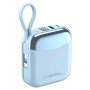 NINE R56J 22.5W Mini Power Bank Γρήγορης Φόρτισης με Καλώδια Type-C & Lightning 10000mAh - Χρώμα: Μπλε
