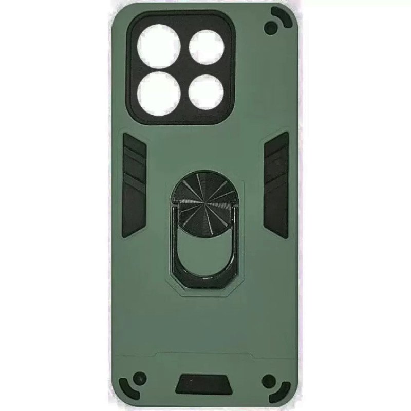 Σκληρή Θήκη Πλάτης Armor με Βάση Στήριξης για Xiaomi Redmi Note 13 4G - Χρώμα: Σκούρο Πράσινο