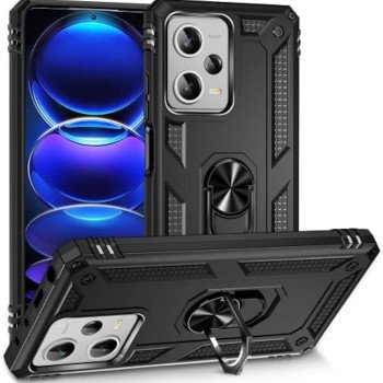 Σκληρή Θήκη Πλάτης Armor με Βάση Στήριξης για Xiaomi Redmi Note 12 5G/Poco X5 - Χρώμα: Μαύρο