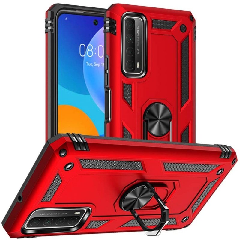Σκληρή Θήκη Πλάτης Armor με Βάση Στήριξης για Huawei P40 - Χρώμα: Κόκκινο