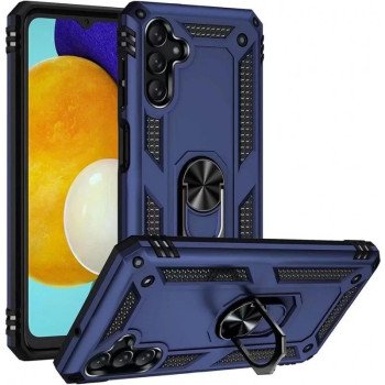 Σκληρή Θήκη Πλάτης Armor με Βάση Στήριξης για Samsung Galaxy A25 - Χρώμα: Σκούρο Μπλε