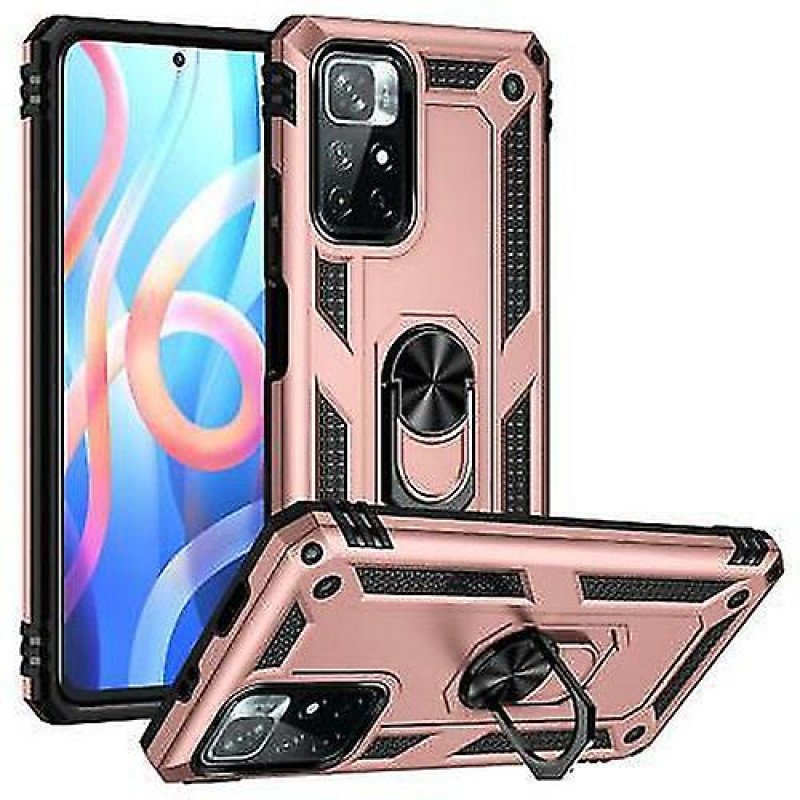 Σκληρή Θήκη Πλάτης Armor με Βάση Στήριξης για Xiaomi Redmi Note 11 / Note 11S - Χρώμα: Ρόζ Χρυσό