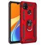 Σκληρή Θήκη Πλάτης Armor με Βάση Στήριξης για Xiaomi Redmi Note 9T - Χρώμα: Κόκκινο