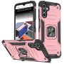 Σκληρή Θήκη Πλάτης New Armor με Βάση Στήριξης για Samsung Galaxy A55 - Χρώμα: Ρόζ Χρυσό