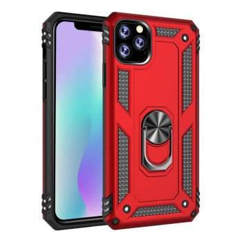 Σκληρή Θήκη Πλάτης Motomo με Δαχτυλίδι για Apple i Phone 12/12 Pro - Χρώμα: Κόκκινο