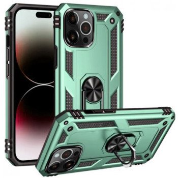 Σκληρή Θήκη Πλάτης Armor με Βάση Στήριξης για i Phone 14 Pro - Χρώμα: Πράσινο