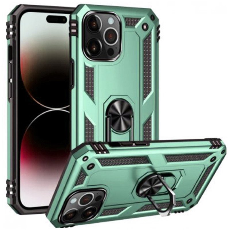 Σκληρή Θήκη Πλάτης Armor με Βάση Στήριξης για i Phone 14 Pro - Χρώμα: Πράσινο