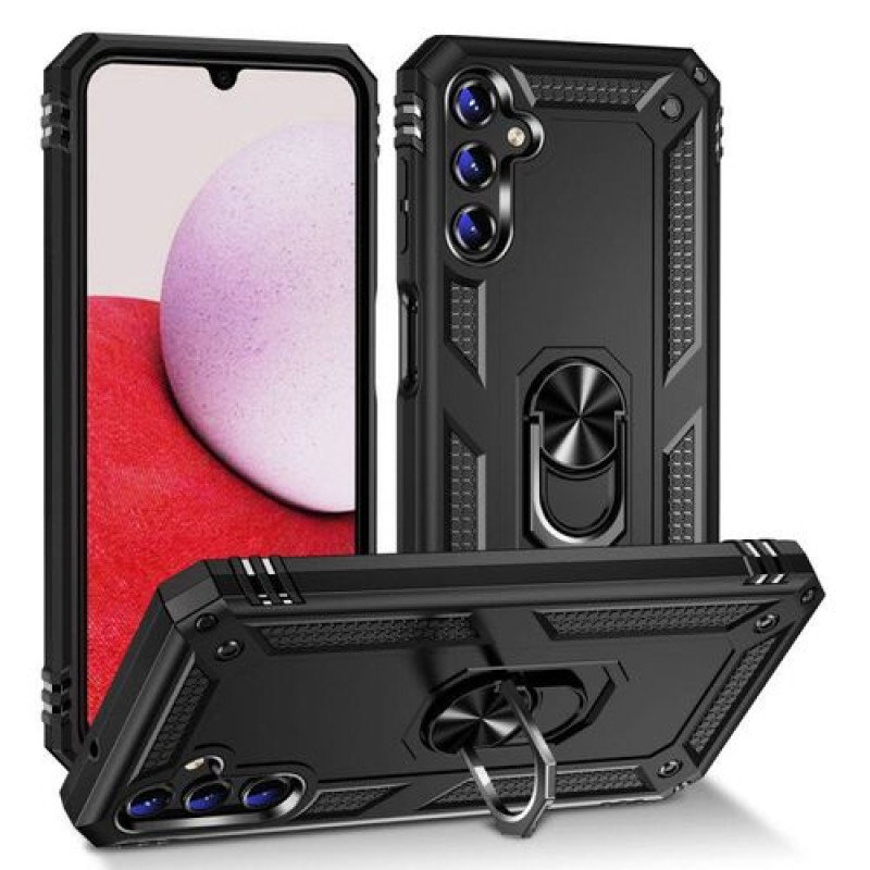 Σκληρή Θήκη Πλάτης Hybrid Shock Proof Armor για Samsung Galaxy A14 - Χρώμα: Μαύρο