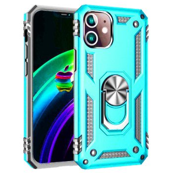Σκληρή Θήκη Πλάτης Armor με Βάση Στήριξης για i Phone 12 Mini - Χρώμα: Τιρκουάζ