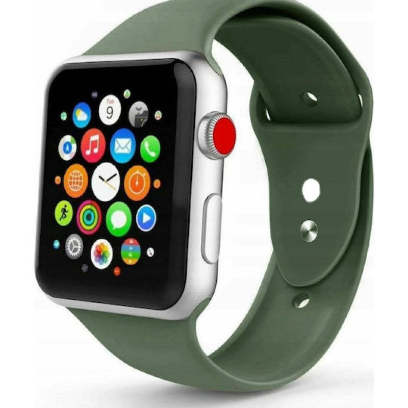 Smoothband Λουράκι Σιλικόνης με Pin για Apple Watch 42 / 44 / 45 / 49mm - Χρώμα: Σκούρο Πράσινο Smoothband Λουράκι Σιλικόνης με Pin για Apple Watch 42 / 44 / 45 / 49mm - Χρώμα: Σκούρο Πράσινο