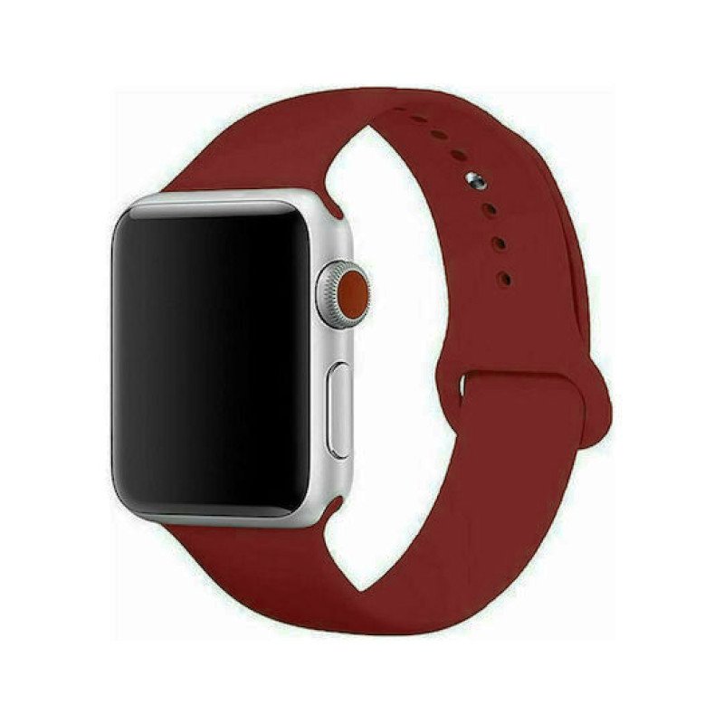 Smoothband Λουράκι Σιλικόνης με Pin για Apple Watch 42 / 44 / 45 / 49mm - Χρώμα: Μπορντό Smoothband Λουράκι Σιλικόνης με Pin για Apple Watch 42 / 44 / 45 / 49mm - Χρώμα: Μπορντό