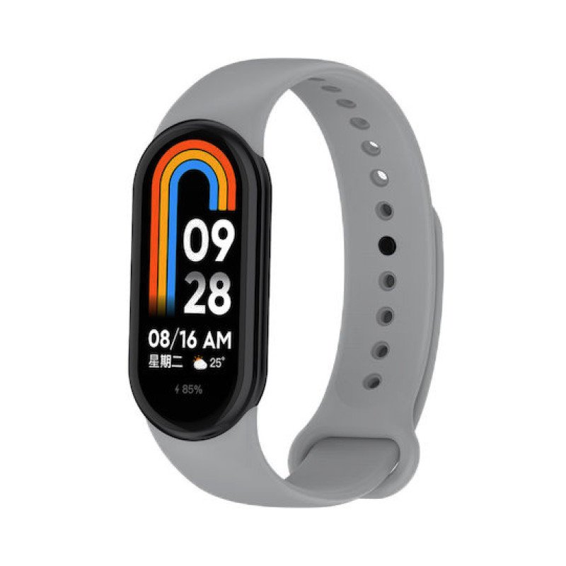 Λουράκι Σιλικόνης για Xiaomi Mi Band 8 - Χρώμα: Σκούρο Γκρι