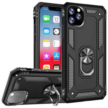 Σκληρή Θήκη Πλάτης Motomo με Δαχτυλίδι για Apple i Phone 12 Pro Max - Χρώμα: Μαύρο
