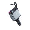 VIDVIE CC539 Φορτιστής Αυτοκινήτου 27W με Θύρα USB-A & 27W Θύρα USB Type-C με 60W Kαλώδιο Type-C & 27W καλώδιο Lightning - Χρώμα: Μαύρο