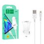 VDENMENV DZ06L Φορτιστής Αυτοκινήτου με 2X Θύρες USB-A & Καλώδιο USB-A σε Lightning Γρήγορης Φόρτισης QC3.0 - Χρώμα: Λευκό