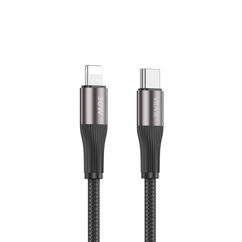 VIDVIE CB4038-2C&i 30W Καλώδιο Γρήγορης Φόρτισης & Μεταφοράς Δεδομένων Type-C σε Lightning (2M) - Χρώμα: Μαύρο