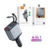 VIDVIE CC539 Φορτιστής Αυτοκινήτου 27W με Θύρα USB-A & 27W Θύρα USB Type-C με 60W Kαλώδιο Type-C & 27W καλώδιο Lightning - Χρώμα: Μαύρο