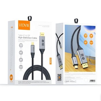 VIDVIE HD02 Καλώδιο USB Type-C σε Displayport Adapter Cable 4K Resolution 60hz - Χρώμα: Μαύρο
