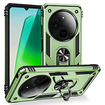 Σκληρή Θήκη Πλάτης Armor με Βάση Στήριξης για Xiaomi Redmi 14C - Χρώμα: Απαλό Πράσινο