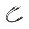 Awei AUX-002 Καλώδιο 3.5mm Female σε 2x 3.5mm Male 20cm - Χρώμα: Μαύρο