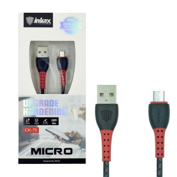 inkax- CK-75 Micro USB 2.1Α Kαλώδιο Φόρτισης 1μ - Χρώμα: Μαύρο/Κόκκινο inkax- CK-75 Micro USB 2.1Α Kαλώδιο Φόρτισης 1μ - Χρώμα: Μαύρο/Κόκκινο