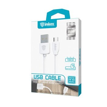 inkax- CK-60 Micro USB 2.1Α Kαλώδιο Φόρτισης 1μ - Χρώμα: Λευκό inkax- CK-60 Micro USB 2.1Α Kαλώδιο Φόρτισης 1μ - Χρώμα: Λευκό