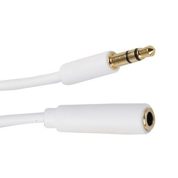 Καλώδιο 3.5mm Jack Male σε 3.5mm Jack Female 1m - Χρώμα: Άσπρο