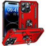 Σκληρή Θήκη Πλάτης με Δαχτυλίδι για Apple i Phone 16 Pro Max - Χρώμα: Κόκκινο