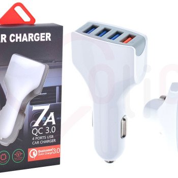 Φορτιστής Αυτοκινήτου με 4 Θύρες High-Speed 7A 35W USB LZ-KC08 - Χρώμα: Άσπρο