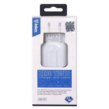 inkax- CD-21 Φορτιστής με 2 usb θυρές USB 2.1A / Micro USB Cable - Χρώμα: Λεύκο inkax- CD-21 Φορτιστής με 2 usb θυρές USB 2.1A / Micro USB Cable - Χρώμα: Λεύκο