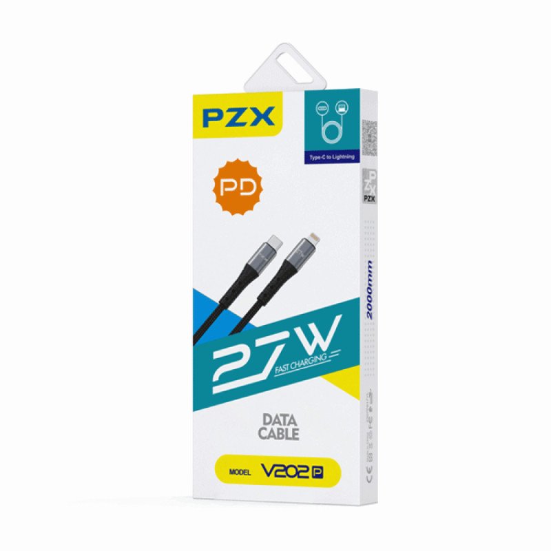 PZX V202P Καλώδιο Φόρτισης & Μεταφοράς Δεδομένων Type-C σε Lightning PD27W 2m - Χρώμα: Μαύρο PZX V202P Καλώδιο Φόρτισης & Μεταφοράς Δεδομένων Type-C σε Lightning PD27W 2m - Χρώμα: Μαύρο